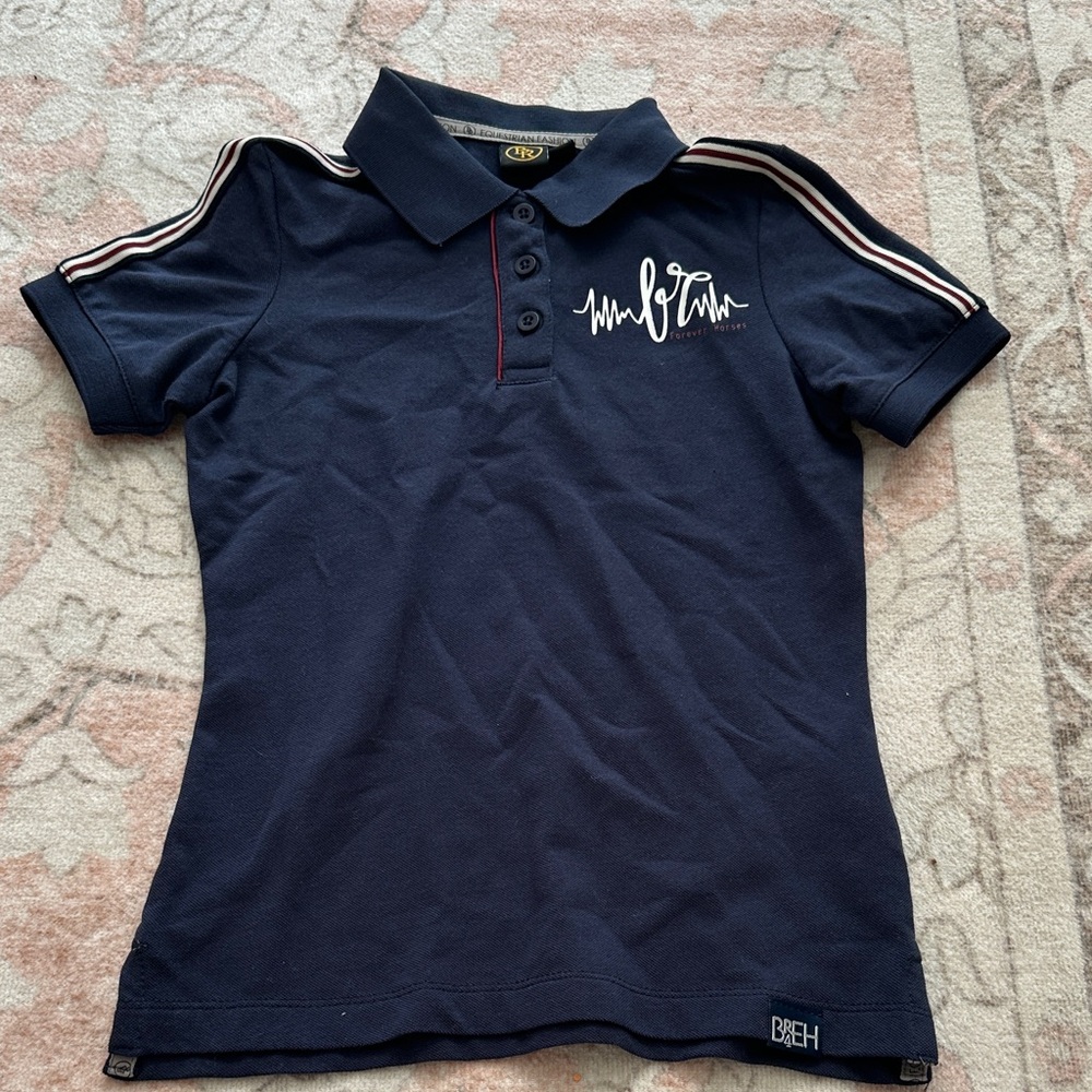 Equestrian Classic Navy Kids Polo Shirt size 8